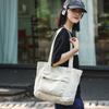 Tote Bag Women's Solid Color Large Capacity Shoulder Bag Student Canvas Underarm Bag