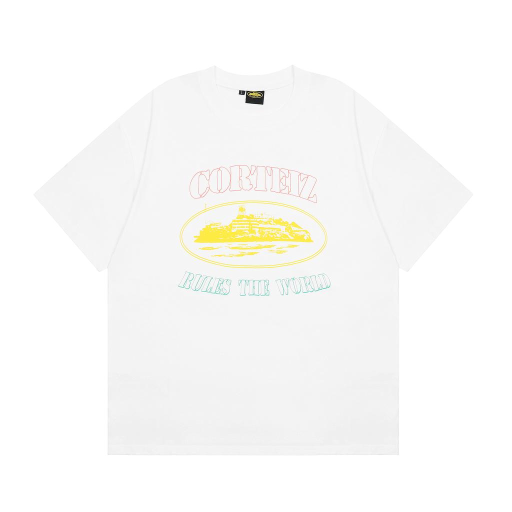 Manufacturer wholesale foreign trade Alcatraz series color pattern letter printing round neck short-sleeved T-shirt top summer INS
