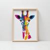 Plakat Kolorowa Żyrafa Plakat Kolorowa Żyrafa, 30X40 Cm, Bez Ramy, Płótno Premium Na Blejtramie