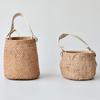 Креативный ретро-цветочный горшок из цемента в ротанговом стиле, подвесная корзина с ручкой, сплетенная из соломы, для растений и цветов