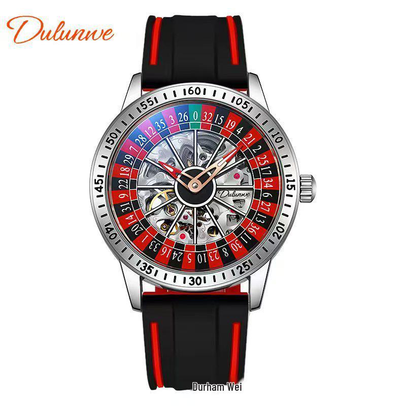 Популярные мужские автоматические часы-рулетка Durenway – Водонепроницаемые, Люминесцентные, Модные.