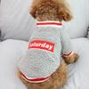 New dog crew neck English sweater thickened classic gray Korean dirt-resistant velvet bipod small dog