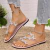 Fashion Brand Design Glitter Butterfly Decoration Sandals Women 2025 Sexy Transparent Pvc Strap Flat Heel Slides Fashion Beach Slippers