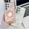 Лазерная магнитная адсорбция Подходит для чехла для мобильного телефона Samsung S25 Ultra S24 Чехол с рисунком A56 Гальваническое покрытие Вспышка Блестки Пленка для объектива