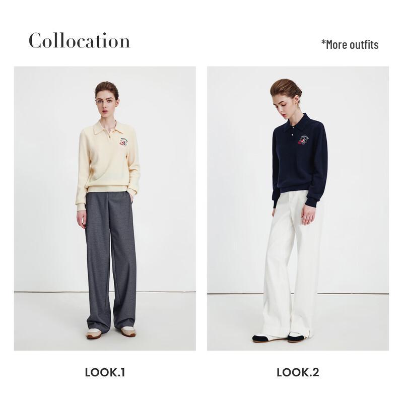 Navigare Женский вязаный свитер поло из 100% шерсти