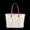 Perry Solid Color Simple Large Capacity Commuting Triple Compartment Canvas and Leather Tote Bag Tote Bag Shopping Bag Canvas 149766-924
