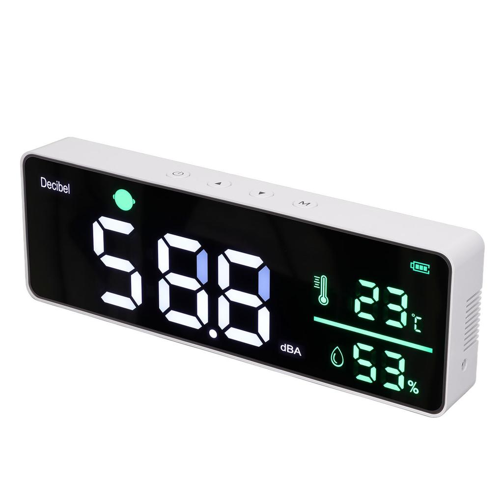 Wall Hanging Sound Level Meter 11in Large LED Display Screen Temperature Humidity Meter for Classroom