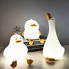 Cute Duck Night Light Silicone Dimmable Nursery Nightlight USB Rechargeable Timing Bedside Touch Lamp for Breastfeeding Room