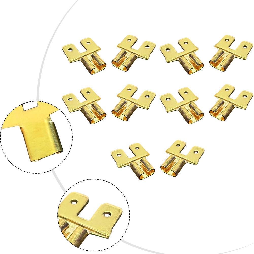 10PCS Double-Back Shovel-Type Electrical Connectors Wire Lugs Copper Strips Crimp Terminals Brass Tinned-Plug Spade Kit