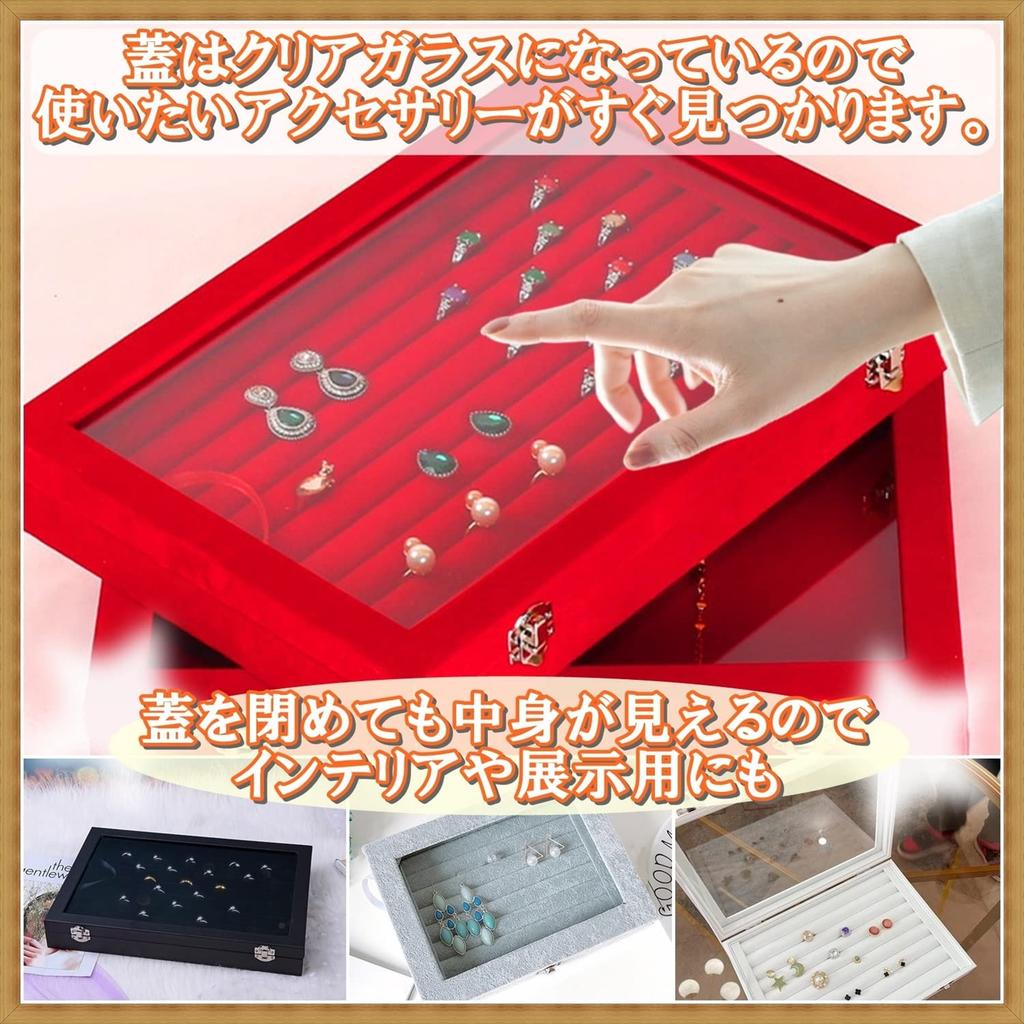 Прозрачный органайзер для хранения украшений, кейс, подходит для больших наборов серег и серег с гвоздиками (черный, средний размер, включает набор серег)