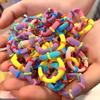100pcs Cute Mini Scrunchie Sweet Kids Girls Colorful Hair Ties