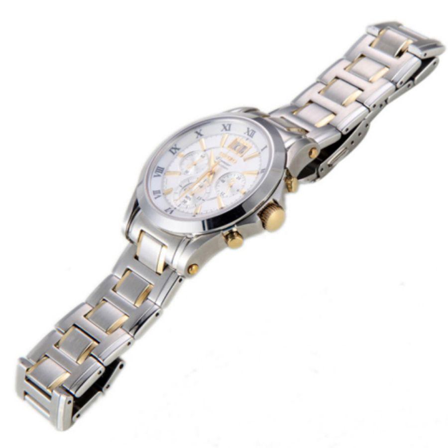 Мужские кварцевые часы с белым циферблатом, водонепроницаемость 100 м, ремешок из нержавеющей стали, три циферблата, деловой и повседневный стиль SPC058J1