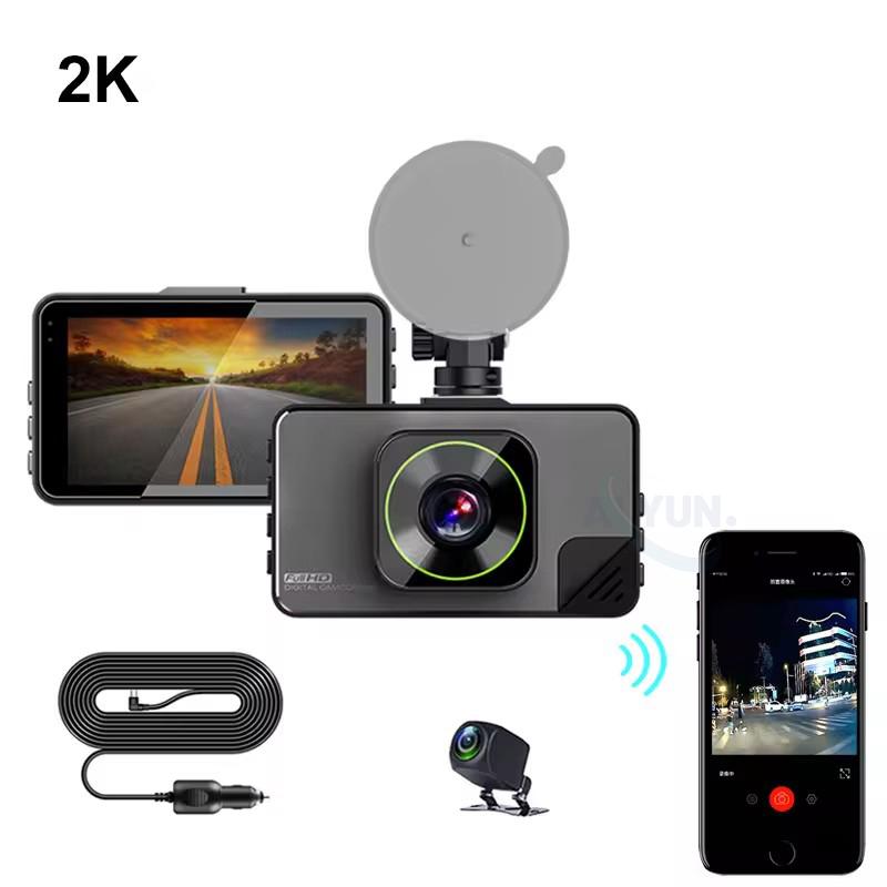 HD 2K 4K 3-дюймовый IPS видеорегистратор Автомобильный видеорегистратор G-сенсор Передний Задний широкоугольный ночной вид Черный ящик Автомобильные аксессуары Видеорегистратор