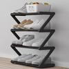 4 Tier Stainless Steel Shoe Rack Organizer, Independent Shoe Cabinet With Steel Pipe Multi-Functional Entrance Shoe Cabinet Corridor Shoe Cabinet