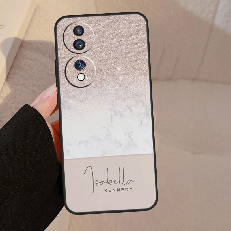 Персонализированный Мраморный Чехол для Телефона С Фамилией Для Honor 90 70 Lite Magic 5 Pro 8X 9X Для Honor X8a X9a X7a X6a X9 X7 X8 X9b