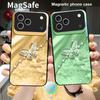 Элегантная синяя бабочка Для iPhone 17 Pro Max 16 E 15 14 13 Plus 12 mini 11 17 Air XR Xs Max 7 Plus Magsafe Стеклянный Чехол для Телефона