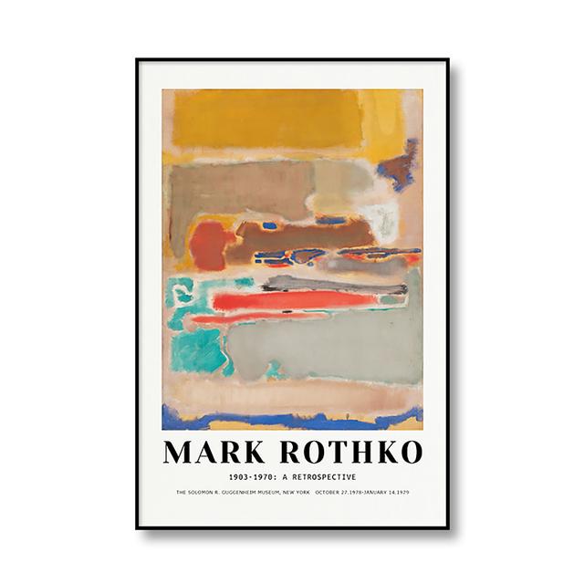 Знаменитый Марк Ротко, абстрактная картина на холсте, печать плакатов, цветной блок, современный декор, настенная художественная картина для гостиной, спальни, прохода