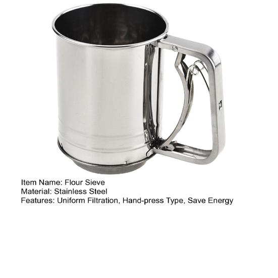 Просеиватель для муки Эргономика Равномерная фильтрация Тип ручного пресса Нескользящий фильтр Полуавтоматическое сито для муки Чашка для муки Кухонный гаджет