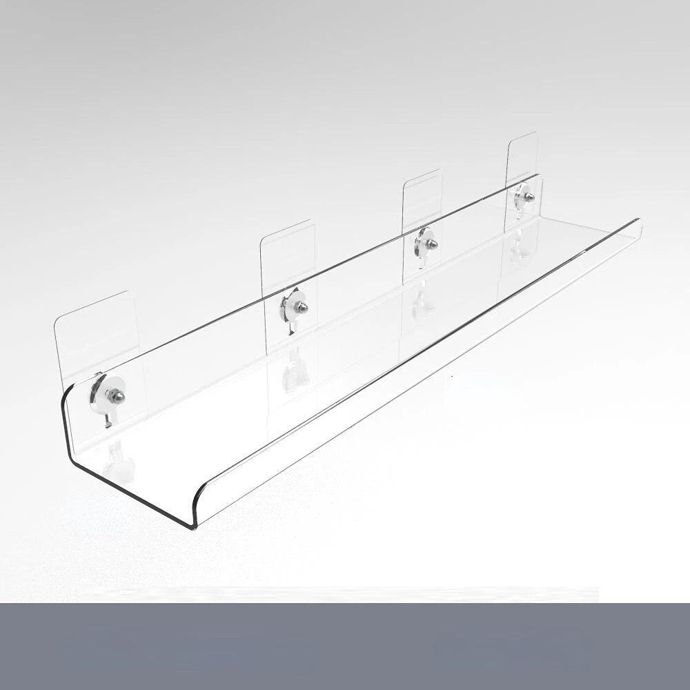 Настенная полка для ванной комнаты, акриловая, без сверления, прозрачная полка для унитаза, подвесная перегородка, без перфорированного держателя, кухонные полки