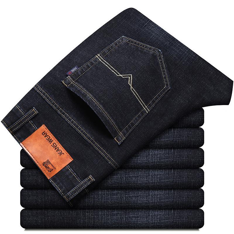 Мужские эластичные джинсы мужские весенне-осенние свободные прямые повседневные облегающие новые летние тонкие брюки tide