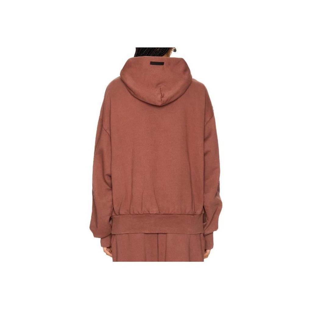 Fear of God Essentials Тяжелый Флис Винтажная Укороченная Толстовка С Капюшоном С Принтом Буквы На Груди С Длинным Рукавом Мужская Бордовый 192BT246216F