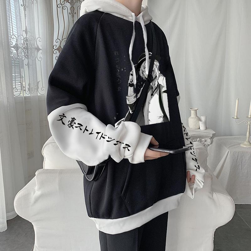 АнимеNakahara Chuuya Bungo, толстовки на молнии с капюшоном для бродячих собак, большие толстовки с рисунком манги, мужские подарочные толстые теплые куртки на молнии, пальто