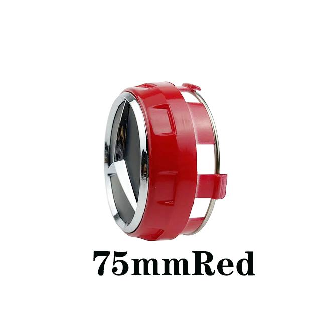 JCG1 VVVV- 4pcs 75mm Black Red Raised Car Styling Wheel Center Cap Hub Covers Badge Car Accessories For Mercedes Benz AMG A0004000900