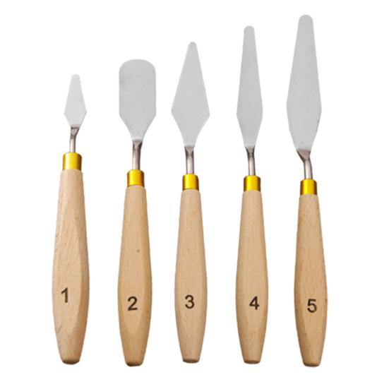 5 шт. шпатель для рисования DIY гибкий без заусенцев стильный скребок для тонирующей палитры с деревянной ручкой товары для рукоделия