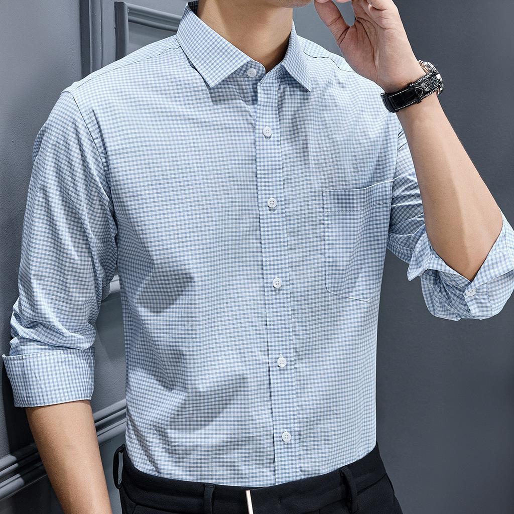 Autumn Casual Plaid Pure Cotton Shirt for Men