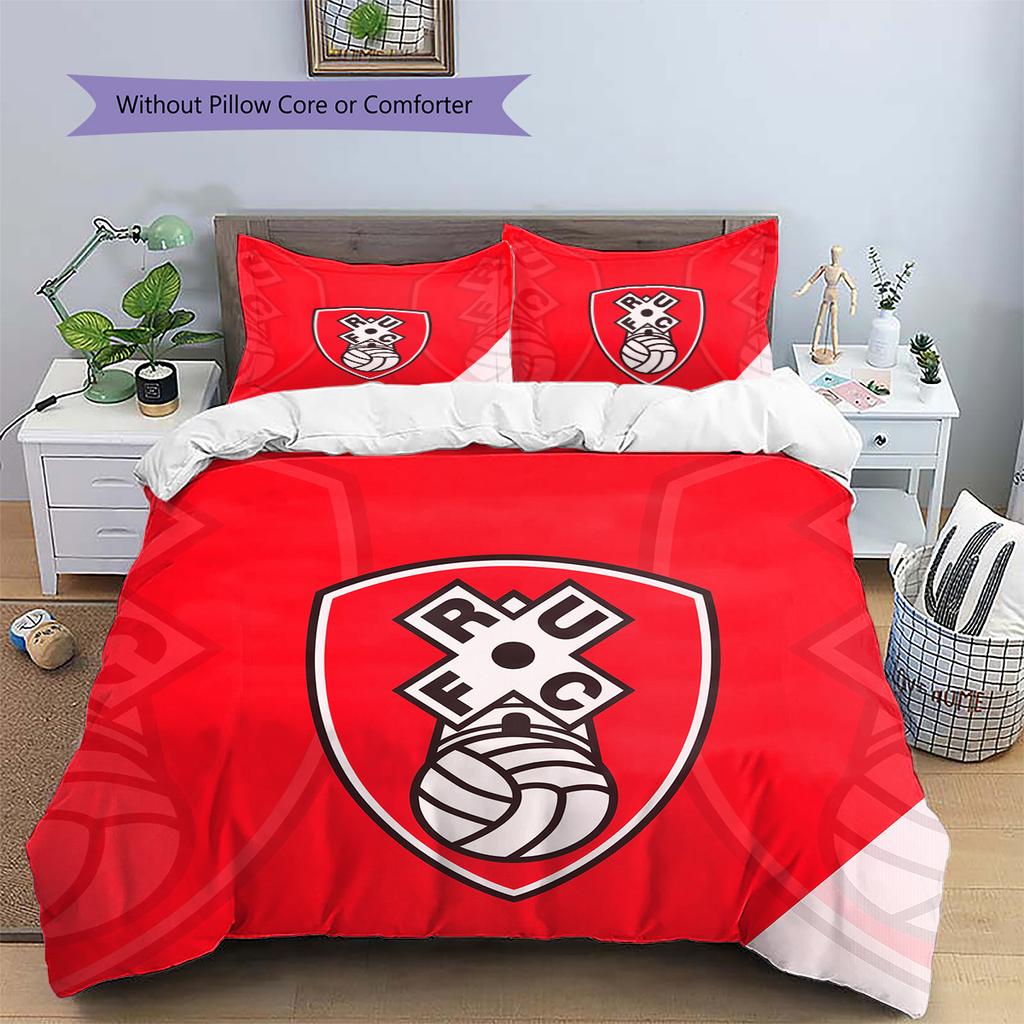 Rotherham United F.C. Pattern Bedding Quilt Set Home Decoration Gift (1 * duvet cover + 2 * pillowcase without core)