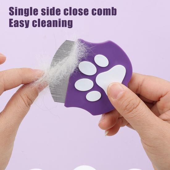Расческа от блох для домашних животных, инструмент для удаления пятен от слез у домашних животных, расческа из нержавеющей стали для ухода за собаками и кошками с закругленными зубцами для мелких, средних и крупных домашних животных
