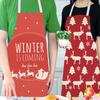 Рождественский фартук из хлопка и льна Merry Xmas Фартук Рождественские фартуки для рождественской вечеринки Aldult