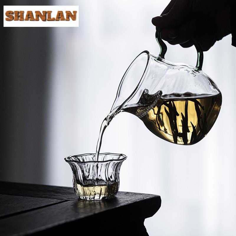 320ml Crescent Moon Green Tea Brewing Mug Heat Resistant Glass Fair Cup Penguin Filter Tea Pitcher Divide Tea Justice Cup Chahai