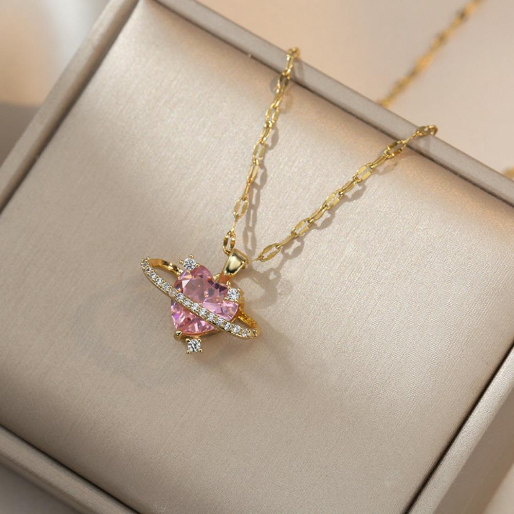 Ожерелье с подвеской «Планета любви» Женский темперамент Подвеска «Сатурн» Цепочка на ключицу