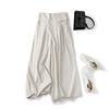 Летние хлопковые и льняные драпированные свободные и тонкие повседневные широкие брюки с высокой талией и девятью точками, женская юбка