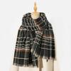 Christmas New Gold Silk Red Plaid Scarf Autumn and Winter Atmosphere Premium Warm Shawl Scarf