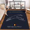 Spa-Francorchamps Circuit Map Rug Non-slip rug suitable for living room and bedroom sofas.