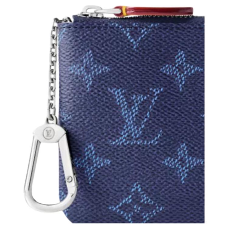 Louis Vuitton Key Pouch S Ocean Blue Monogram Canvas Men Pouches M27112
