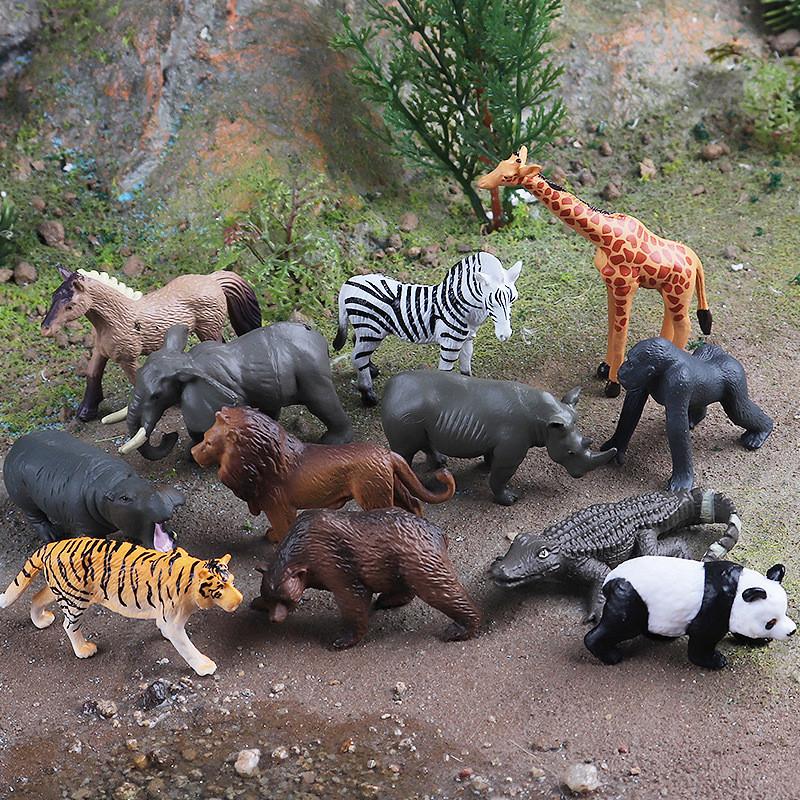 Miniature Wild Animal Figurines Collection With Static Plastic Figures For Home Display And Gift