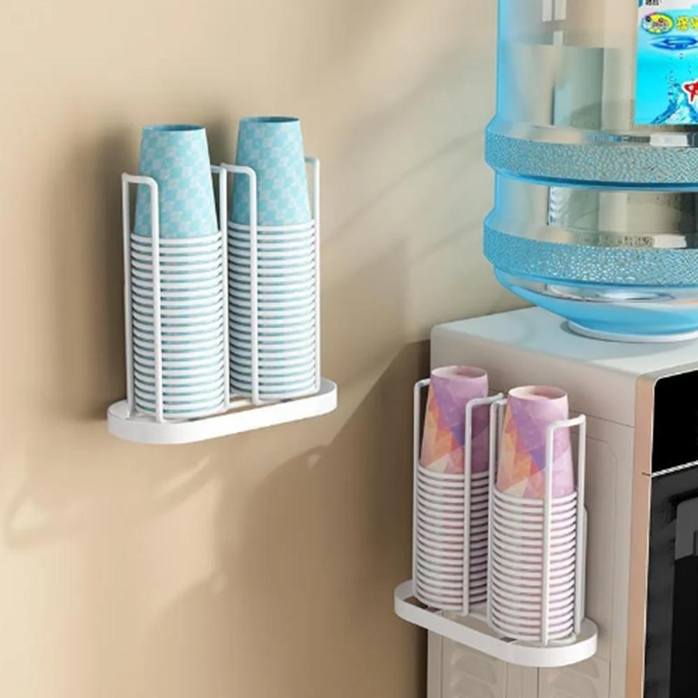 Стойка для хранения одноразовых подстаканников с регулируемым столом и настенным гибким хранилищем