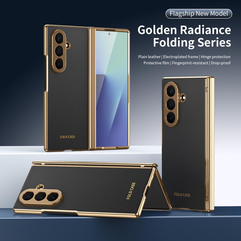 Премиальный чехол из искусственной ПУ кожи для мобильного телефона Samsung Galaxy Z Fold 7 6 5 4 с полной защитой, Стекло для экрана