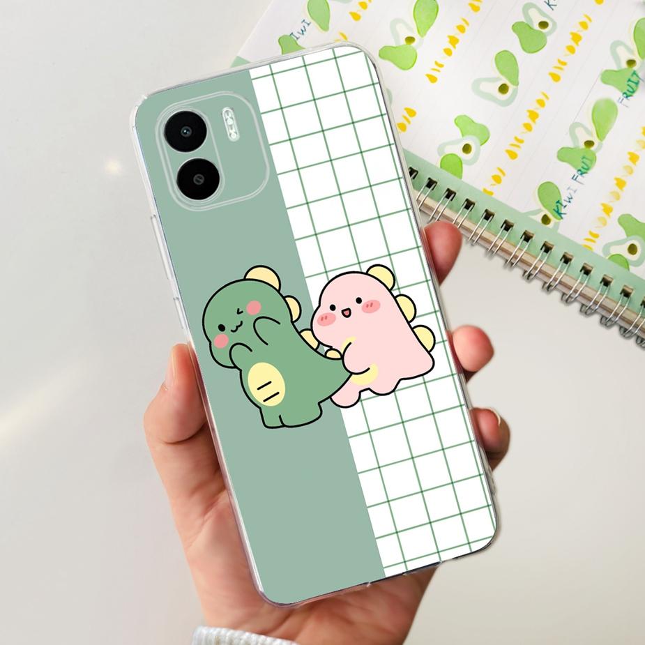 For Xiaomi Redmi A2 Case Redmi A2+ Cute Dinosaur Cartoon Back Cover Phone Cases For Redmi A2 Plus A2+ RedmiA2 Soft Fundas Bumper