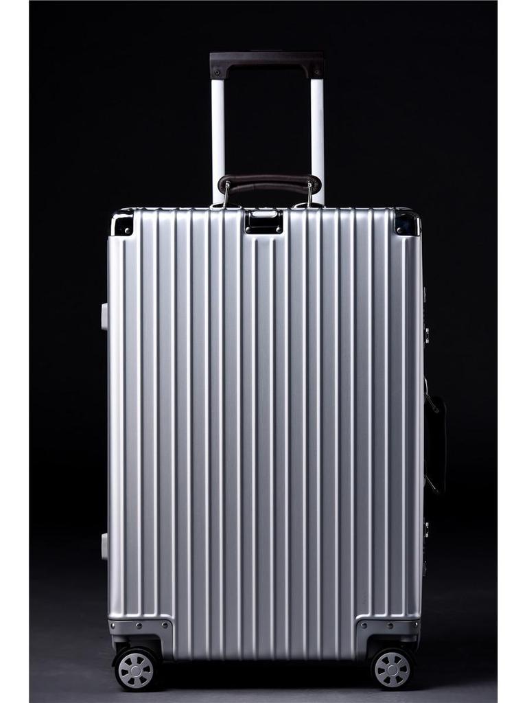 Aluminum-Magnesium Vintage Luggage with Universal Wheels - 20" Carry-On & 24" High-End Case for Women