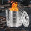 Burn Barrels For Outside Paper Burner Portable Stainless Cage With Lid Fire Hook And Liner Safe For Patio Garden Balcony Deck