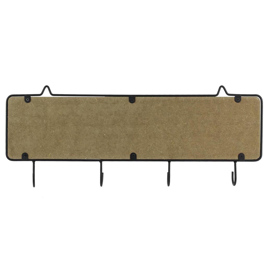 Les Trésors De Lily [Q8114] - Wooden Wall Hook 'Family Affairs' Beige Black (4 Hooks) - 41x13 Cm