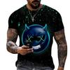 Летняя футболка с коротким рукавом, мужская классическая свободная повседневная футболка с 3D-принтом