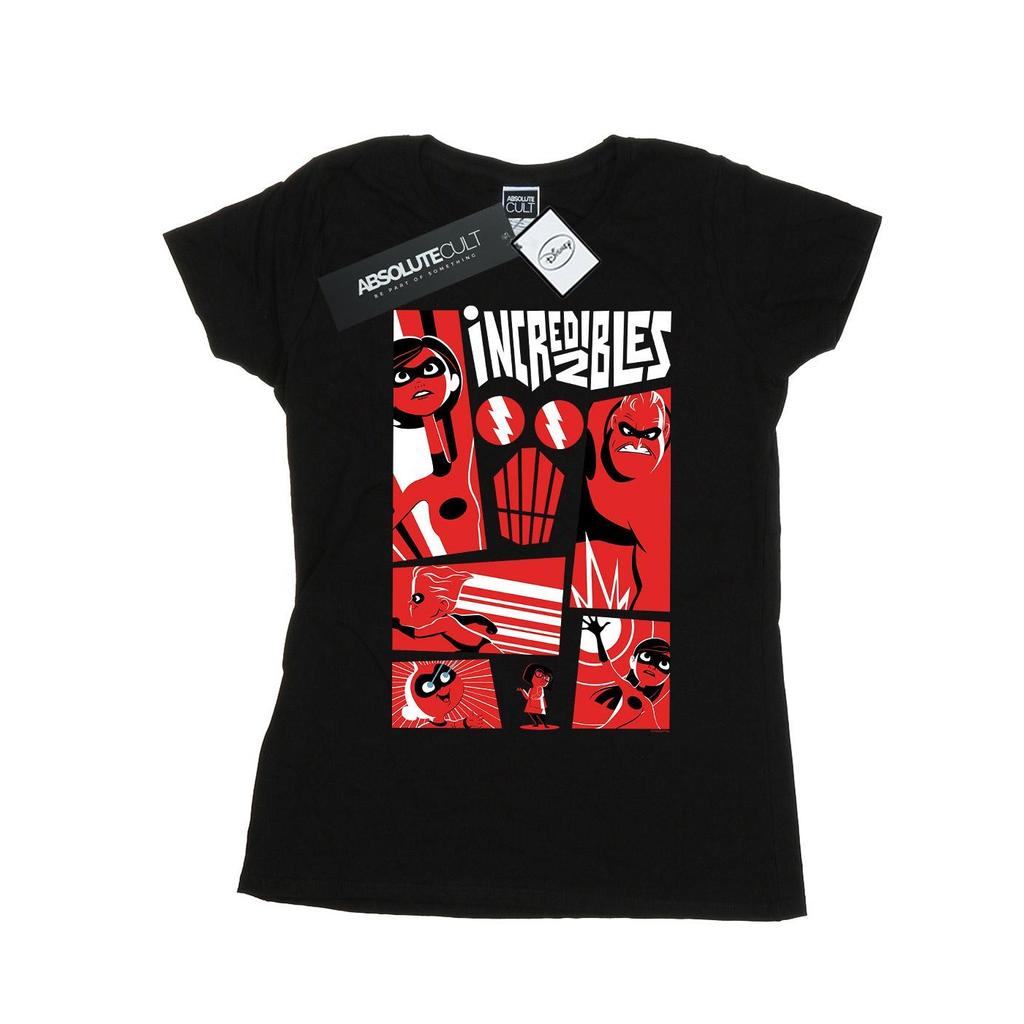 Disney Womens/Ladies The Incredibles Collage Cotton T-Shirt