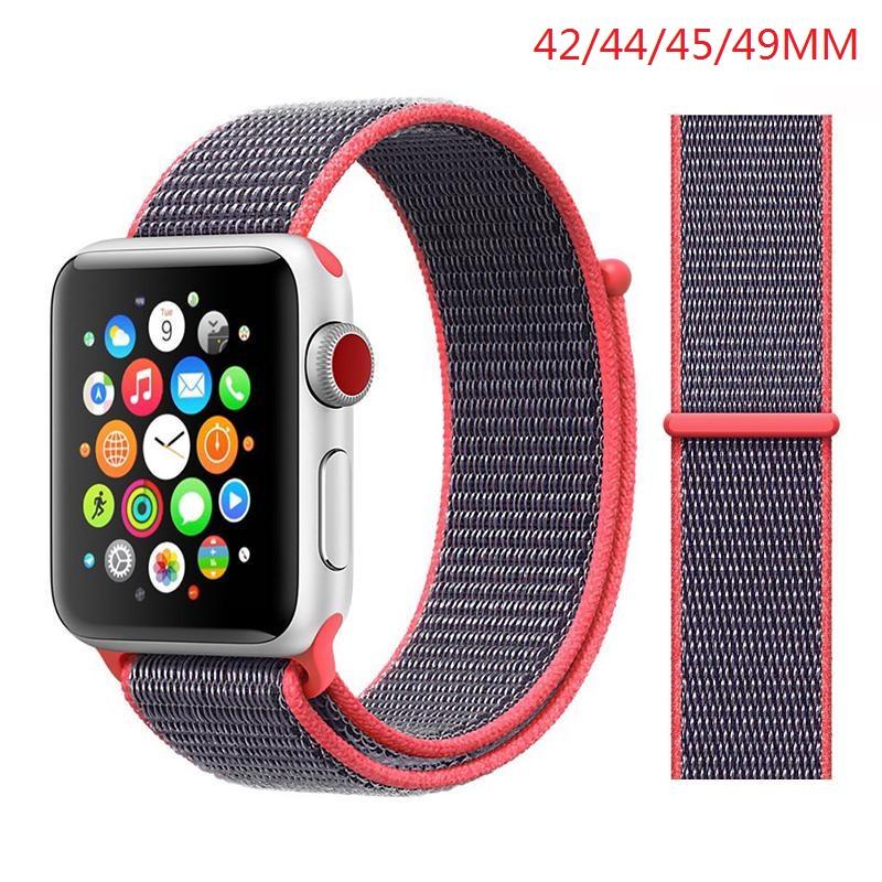 Nylon Band For Apple Watch Series Watch 9 8 / Ultra 2 7 6 SE 5/4/2/1 38 42MM Replacement Strap Loop for Iwatch Series 3 40/41/44 /45MM/49MM