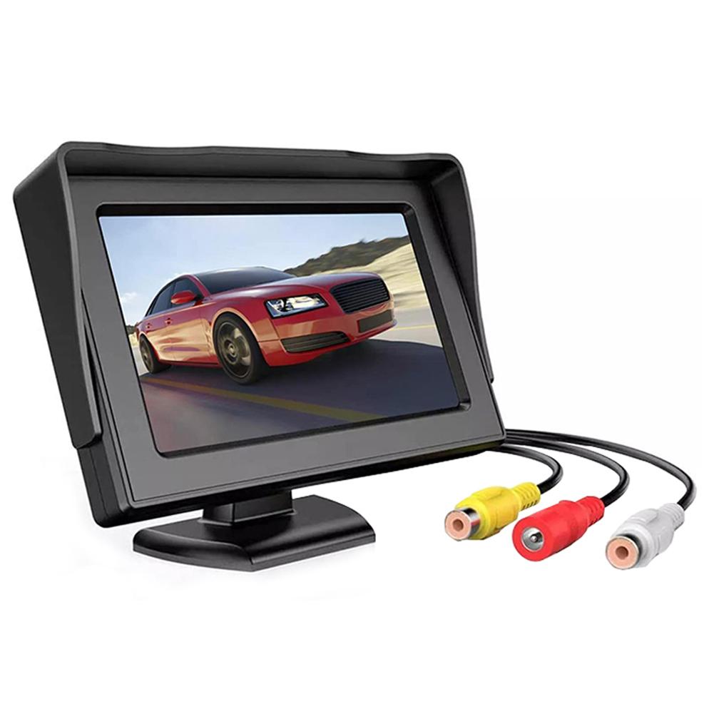 4,3-дюймовый TFT LCD дисплей с 2 входами AV, HD Цифровой цветной автомобильный монитор для камеры заднего вида, парковки, резервного копирования, заднего хода