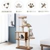 GYMAX Cat Height Wooden Cat Cat Cat For Multiple Natural Hemp Nail Nail Observation Sense of Eliminates Lack of Cat Cat Play Stylish Tower, 142cm,
